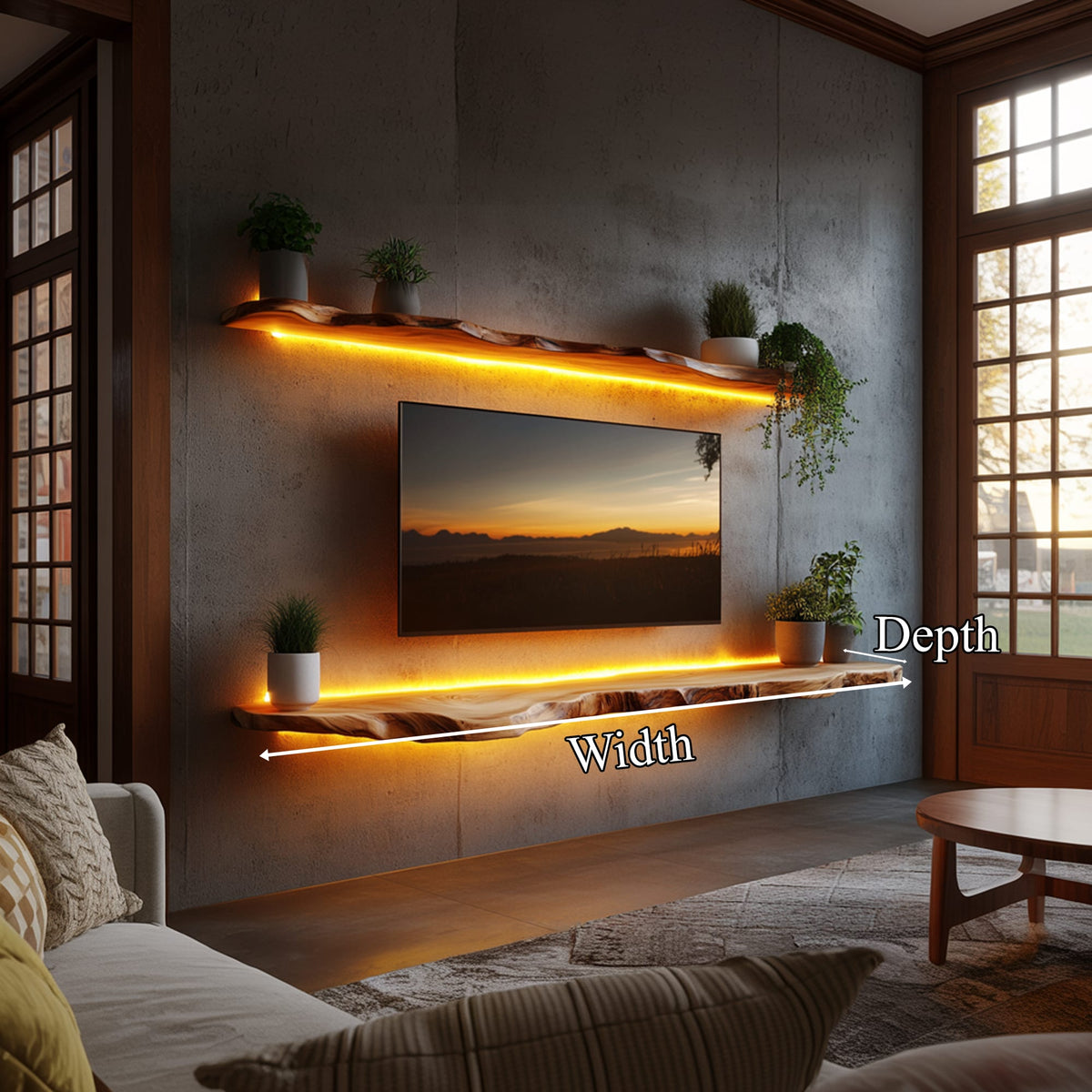 Live Edge Solid TV Console, solid wood, built to order