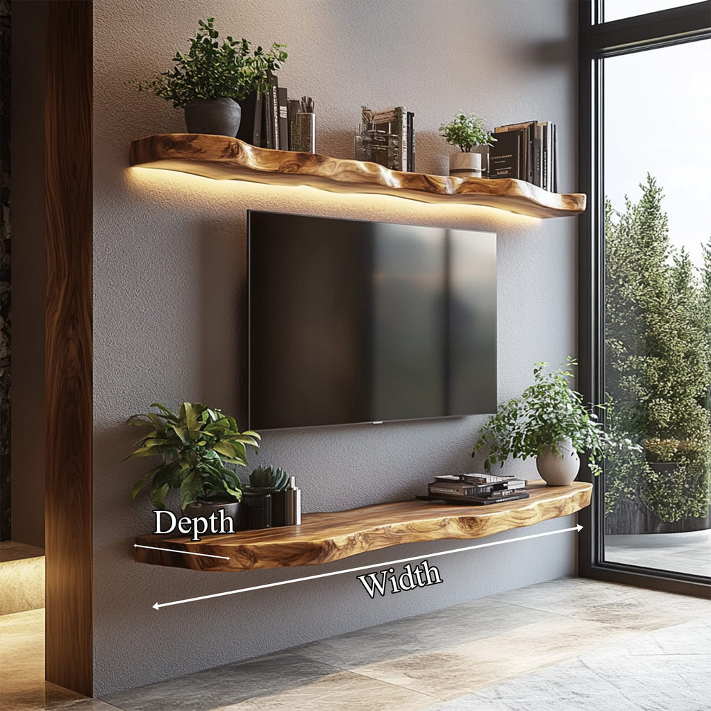 Live Edge Media Wall Shelf