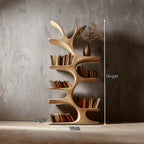 Midcentury Tree Bookcase Home Office, solid wood, built to order