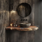 Mid Century Floating Bathroom Vanity Modern Washroom, solid wood, built to order