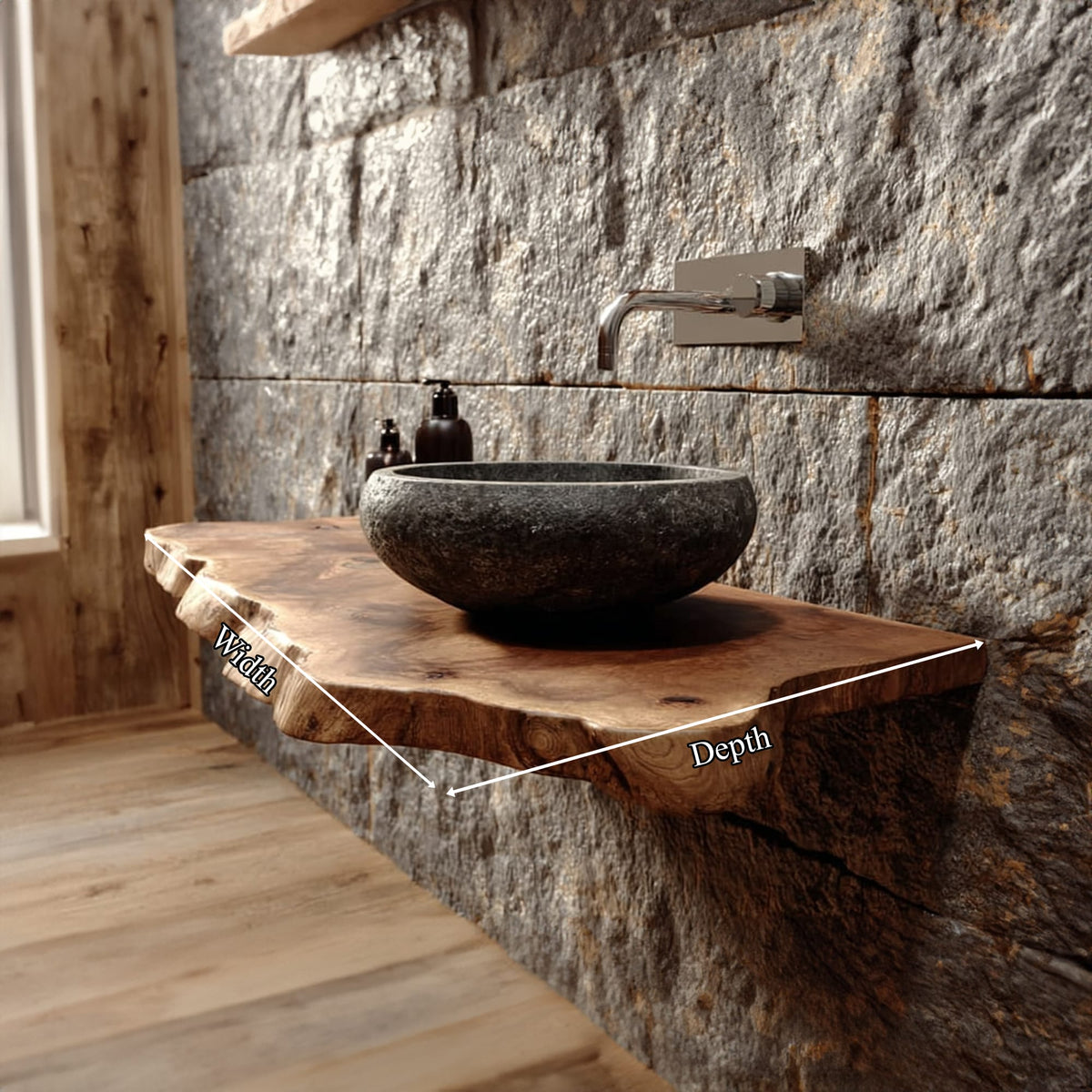 Live Edge Floating Washroom Vanity