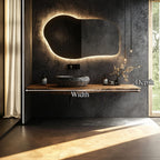 Organic Live Edge Bathroom Vanity Floating Counter Wood Shelf, solid wood, built to order