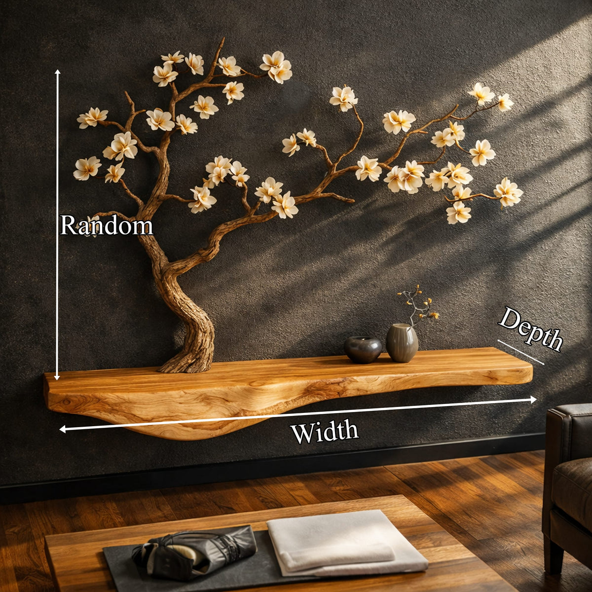 Organic Solid Wall Shelf