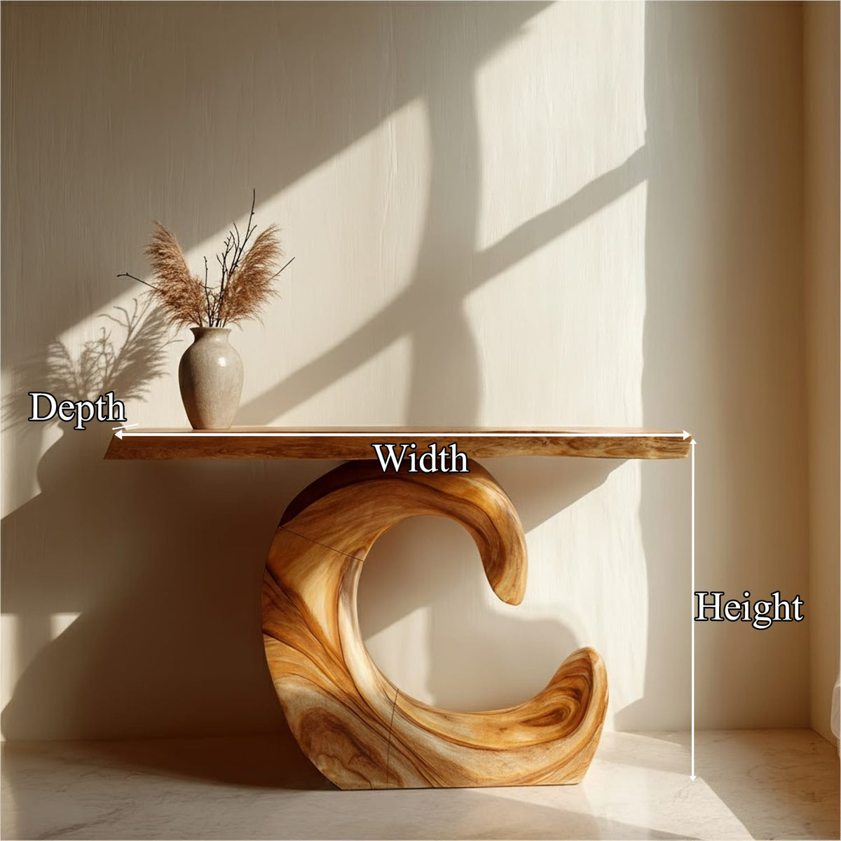 Mid Century C-base Console Table