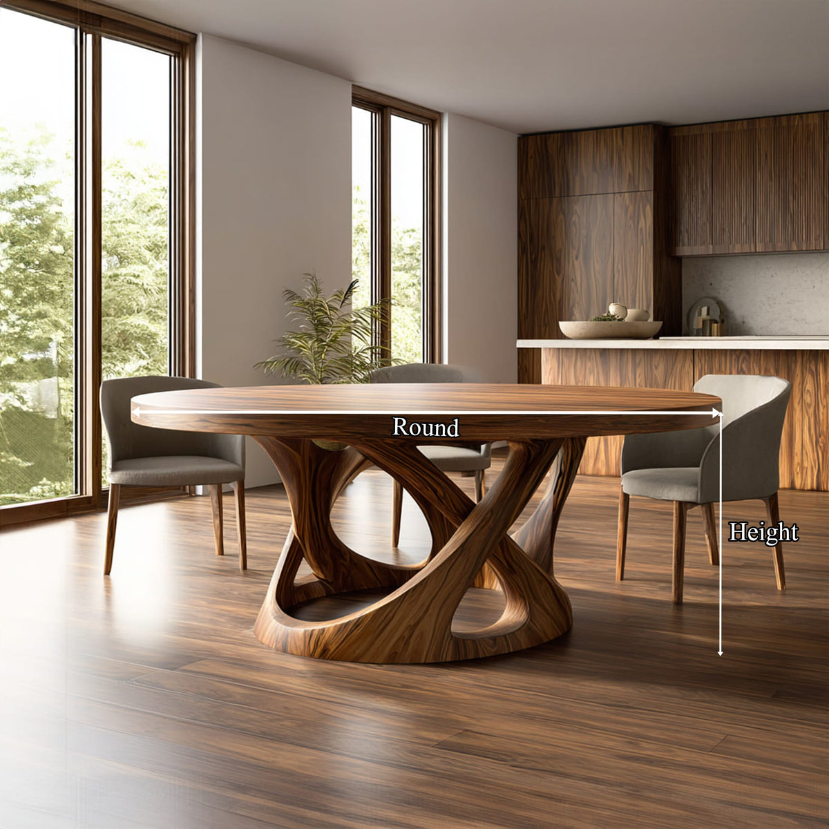 Organic Modern Dining Table Dining Room Or Kitchen, solid wood, built to order