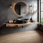 Mid Century Floating Vanity Bathroom Modern Washroom Entryway, solid wood, built to order