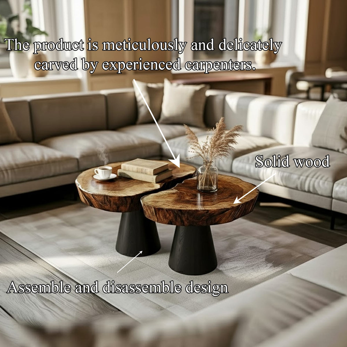 Live Edge Metal Coffee Table