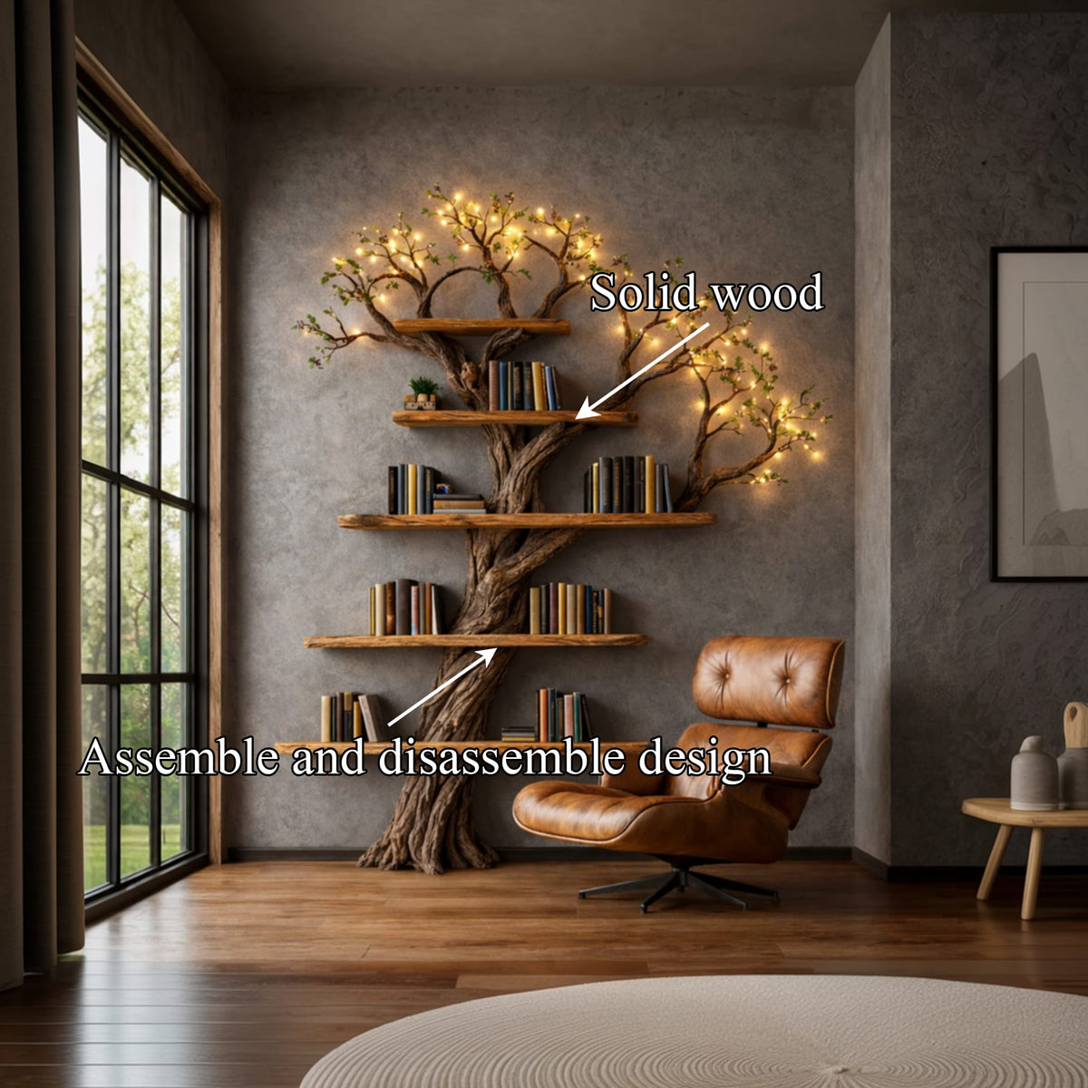 Sculptural Floating Tree Bookshelf