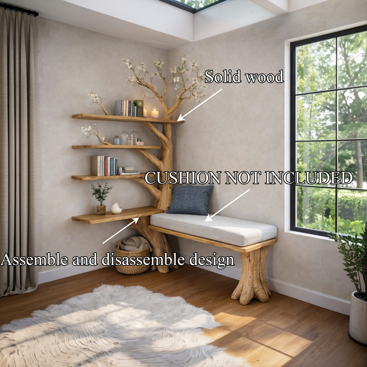 Artistic Integrated Tree Bookshelf