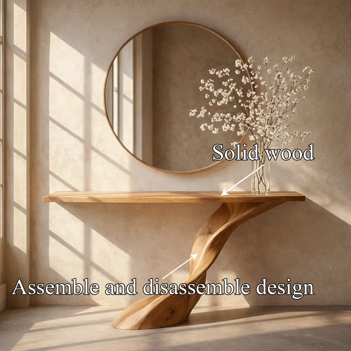 Entryway Sculptural Console Table