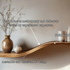 Curved Solid Wall Shelf Minimal Organic Interior Decor, solid wood, built to order