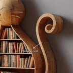 Rustic Cat Bookshelf Kids Room Storage Display, solid wood, built to order