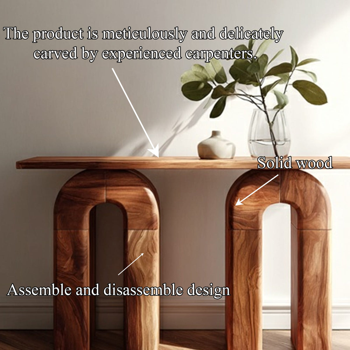 Mid Century Organic Credenza Console Table