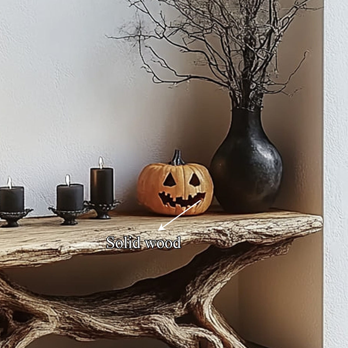 Sculptural Live Edge Foyer Console Table