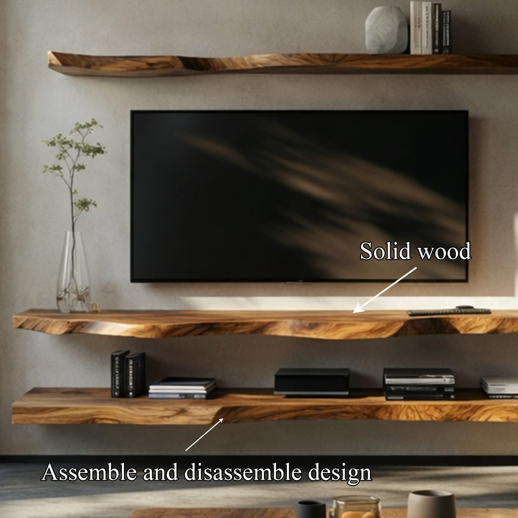 Live Edge Floating Mounted Wall Shelf
