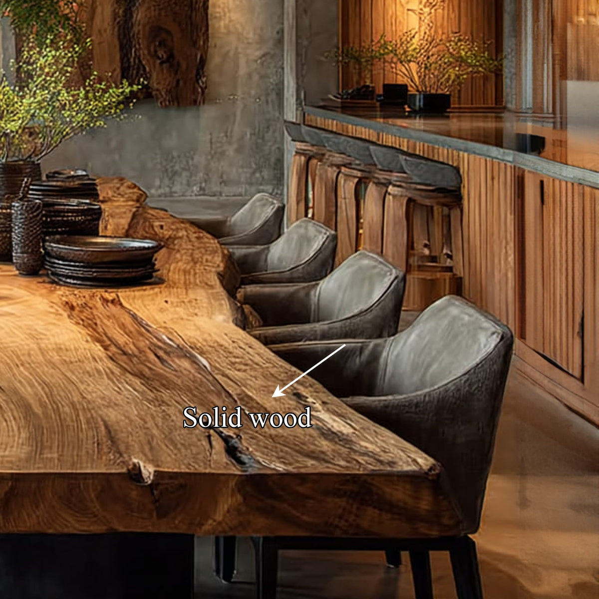 Live Edge Modern Kitchen Dining Table