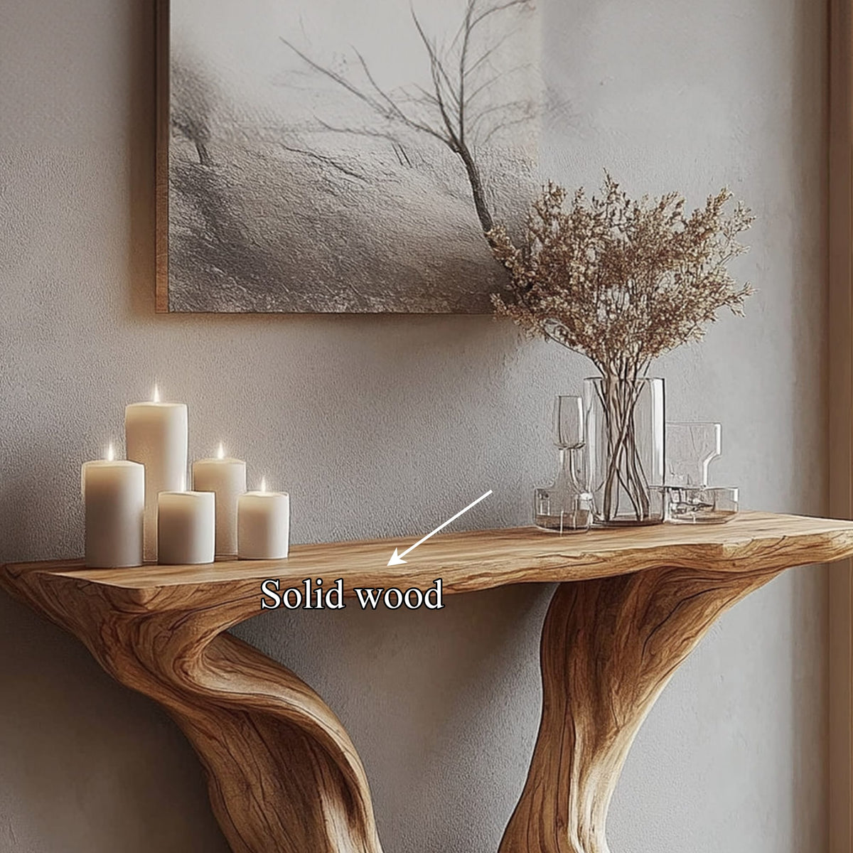 Mid Century Hourglass Console Table