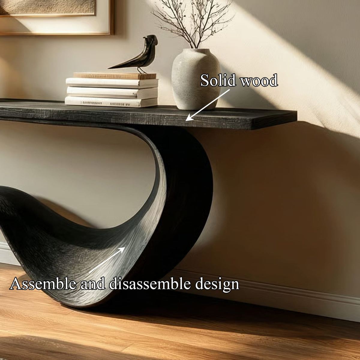 Sculptural Back Console Table