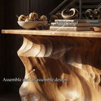 Solid Sculptural Back Console Table