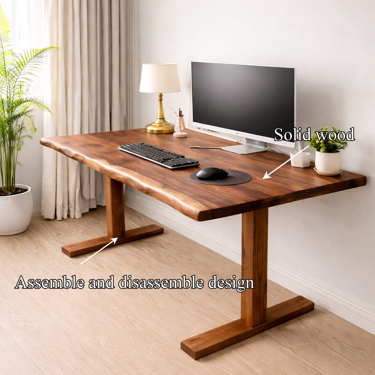Live Edge Solid Computer Desk