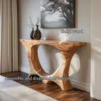 Mid Century Entry Table Handcrafted Curved Leg Hallway Opening, solid wood, built to order