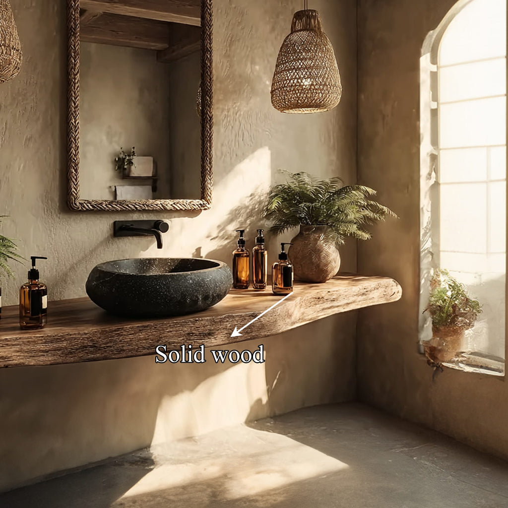 Floating Live Edge Washroom Vanity