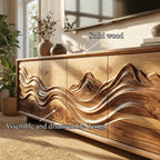 Handcrafted Sculptural Storage Cabinet Living Room, solid wood, built to order