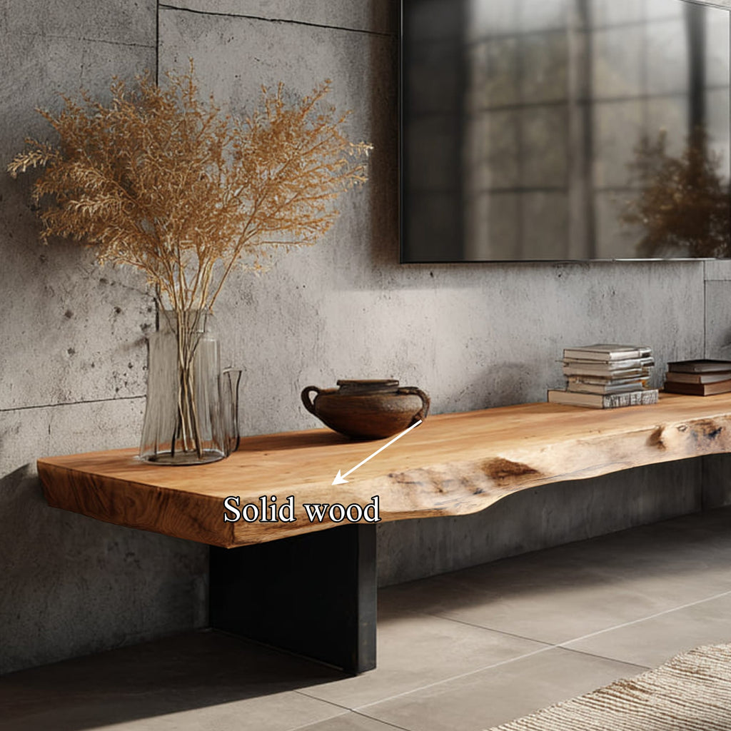 Mid-century Modern TV Stand Live Edge Living Room, solid wood, built to order