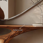 Mid Century Sculptural Console Table Hallway Accent, solid wood, built to order
