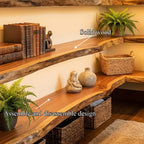 Modern Living Room Floating Wall Shelves, solid wood, built to order