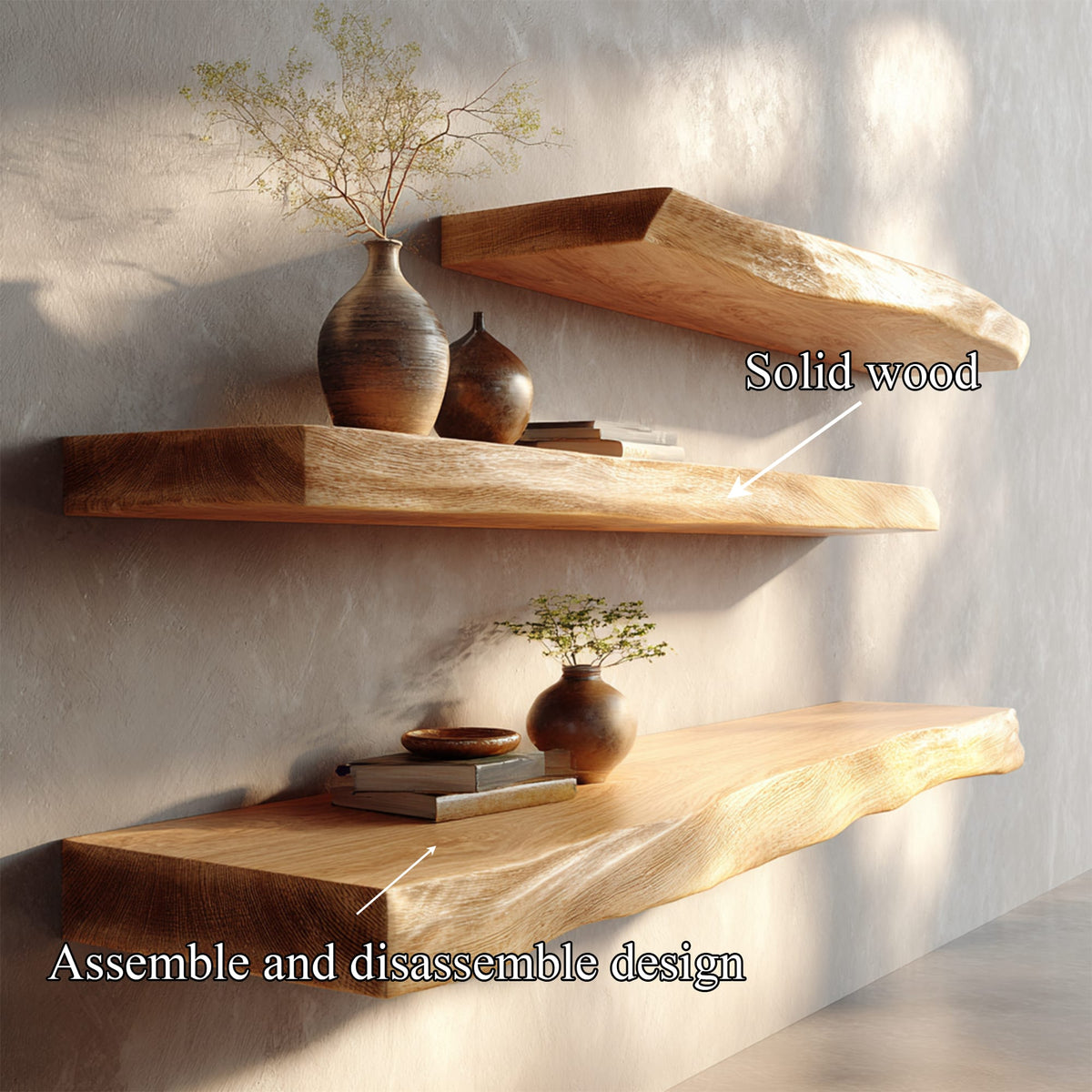 Thick Solid Floating Shelf