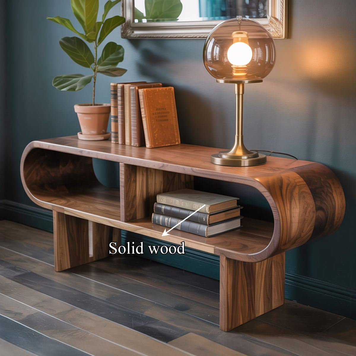 Mid Century Entryway Console Table Entryway and Hallway, solid wood, built to order