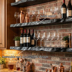 Industrial Floating Bar Shelves Wall Mounted Display Rack, solid wood, built to order