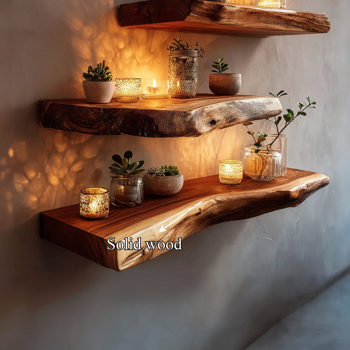 Live Edge Plants Wall Shelf