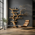 Mounted Floating Tree Bookshelf