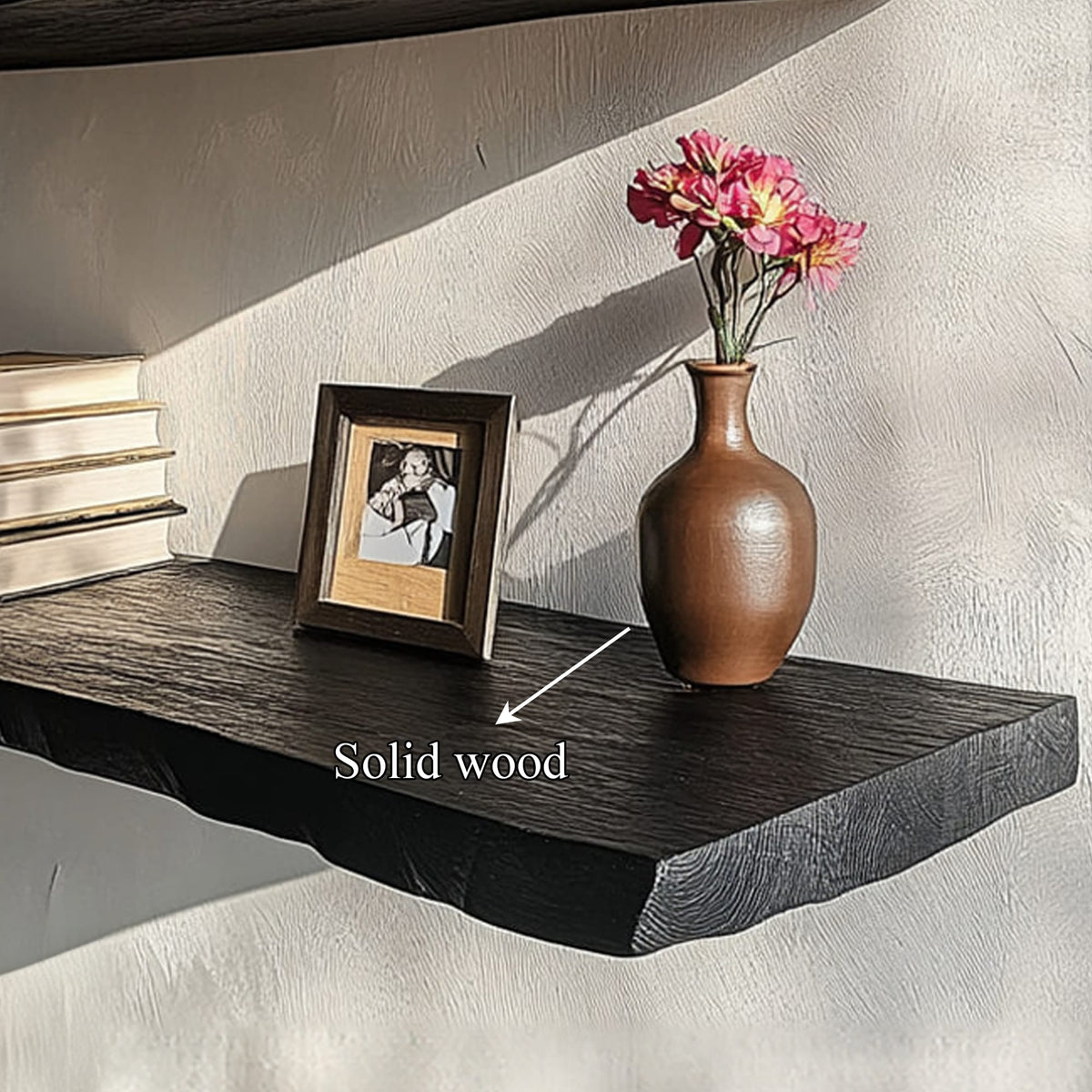 Live Edge Office Wall Shelf