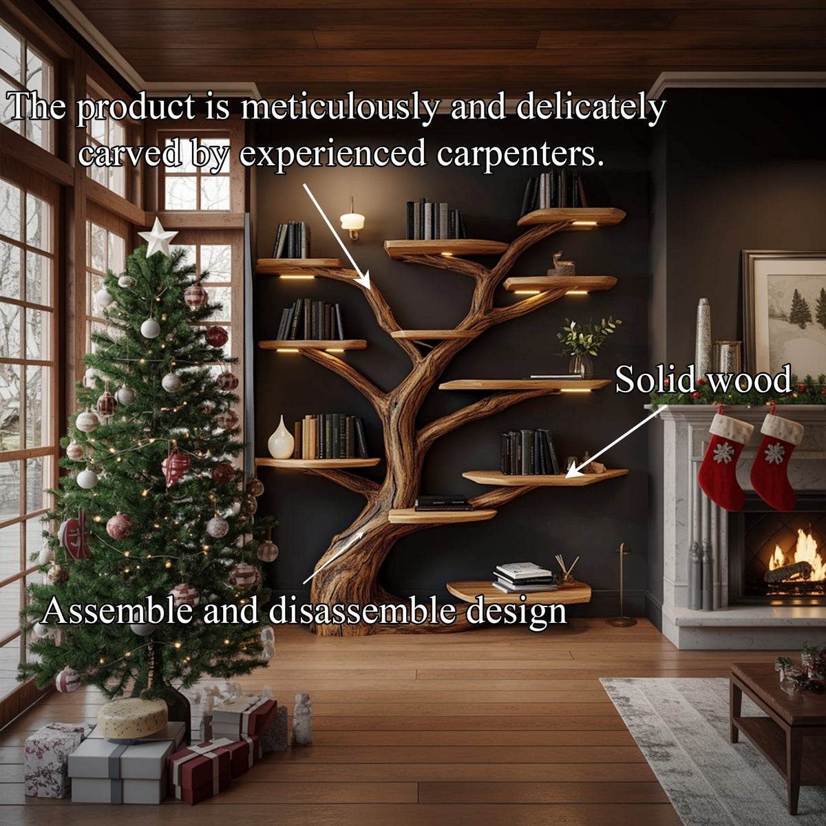 Tree-shaped Solid Bookshelf