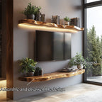 Live Edge Media Wall Shelf