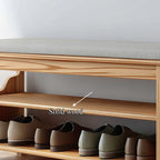 Midcentury Farmhouse Bench Shoe Rack Entryway, solid wood, built to order