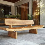 Handcrafted Organic Live Edge Bench, solid wood, built to order