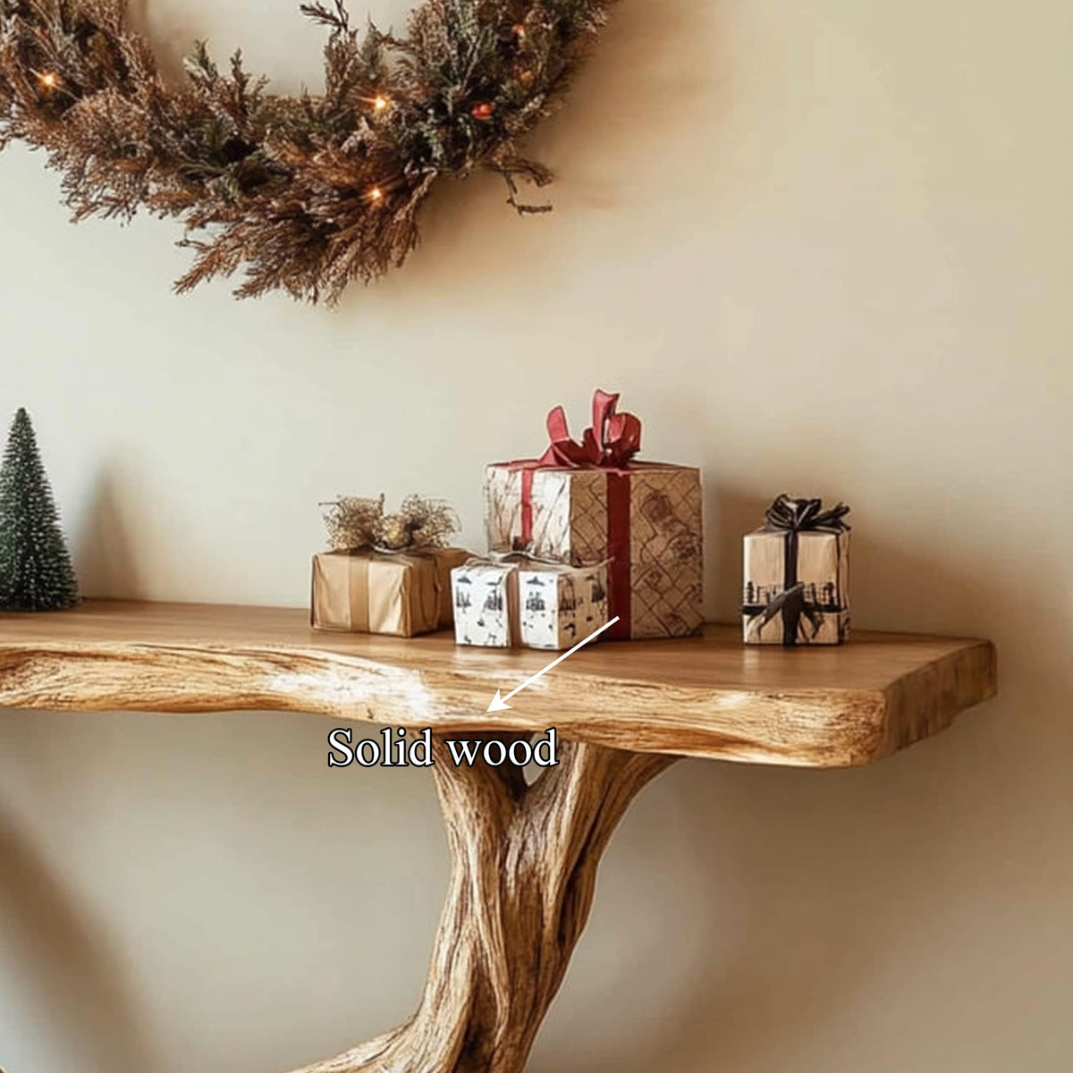 Mid Century Organic Compact Console Table