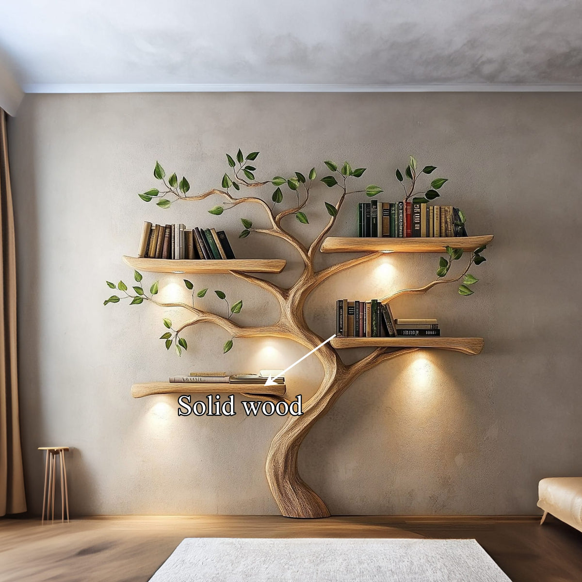 Floating Modern Tree Bookshelf