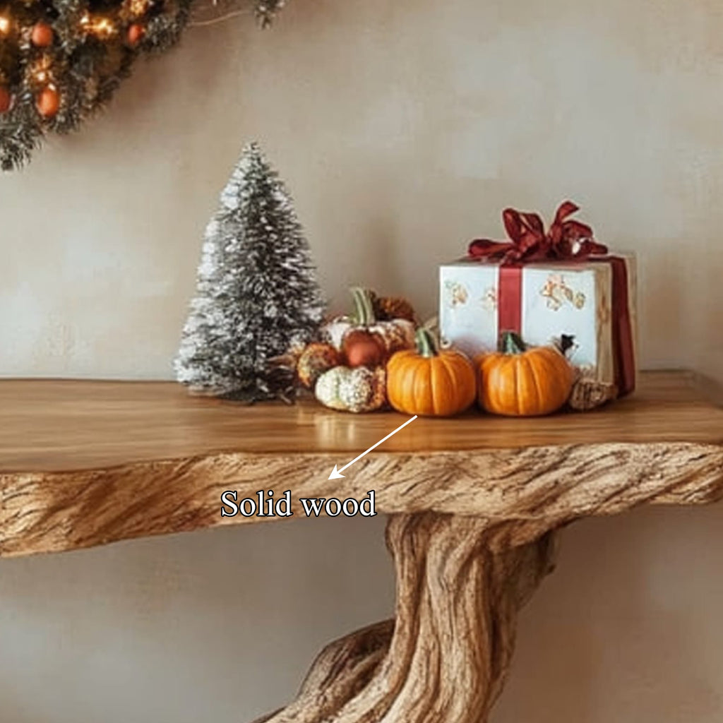 Solid Root Live Edge Console Table