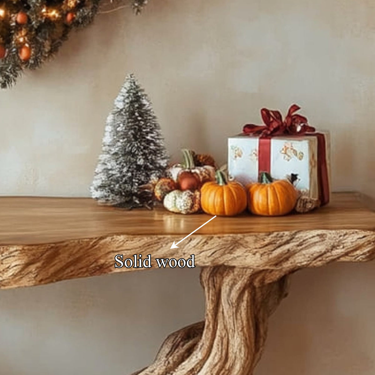 Solid Root Live Edge Console Table