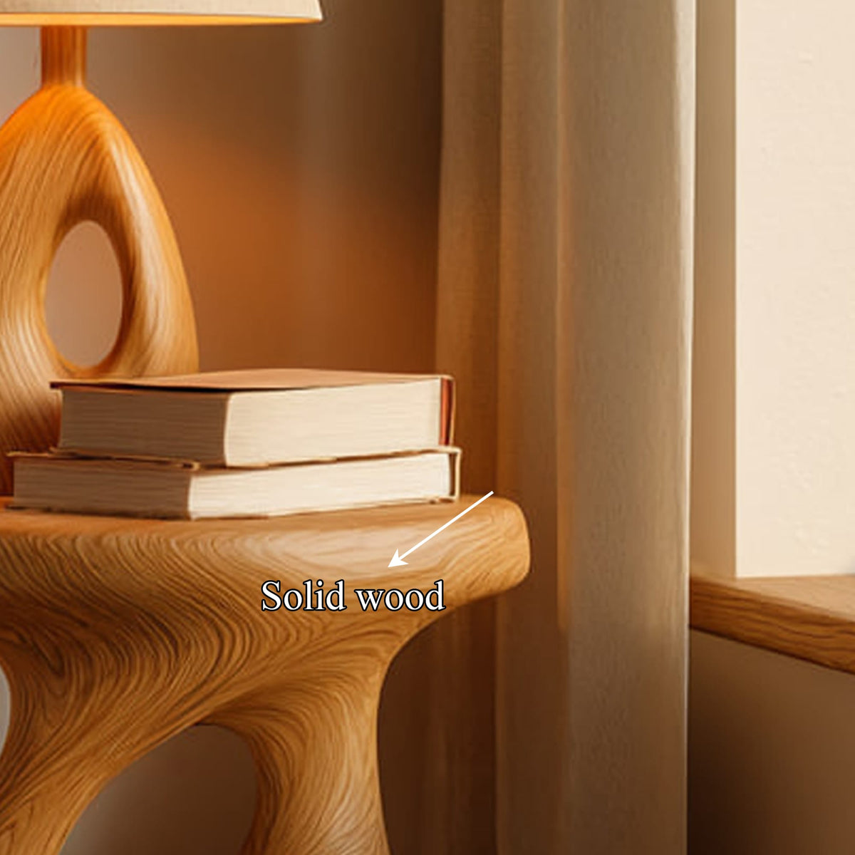 Mid Century Sculptural Accent Nightstand