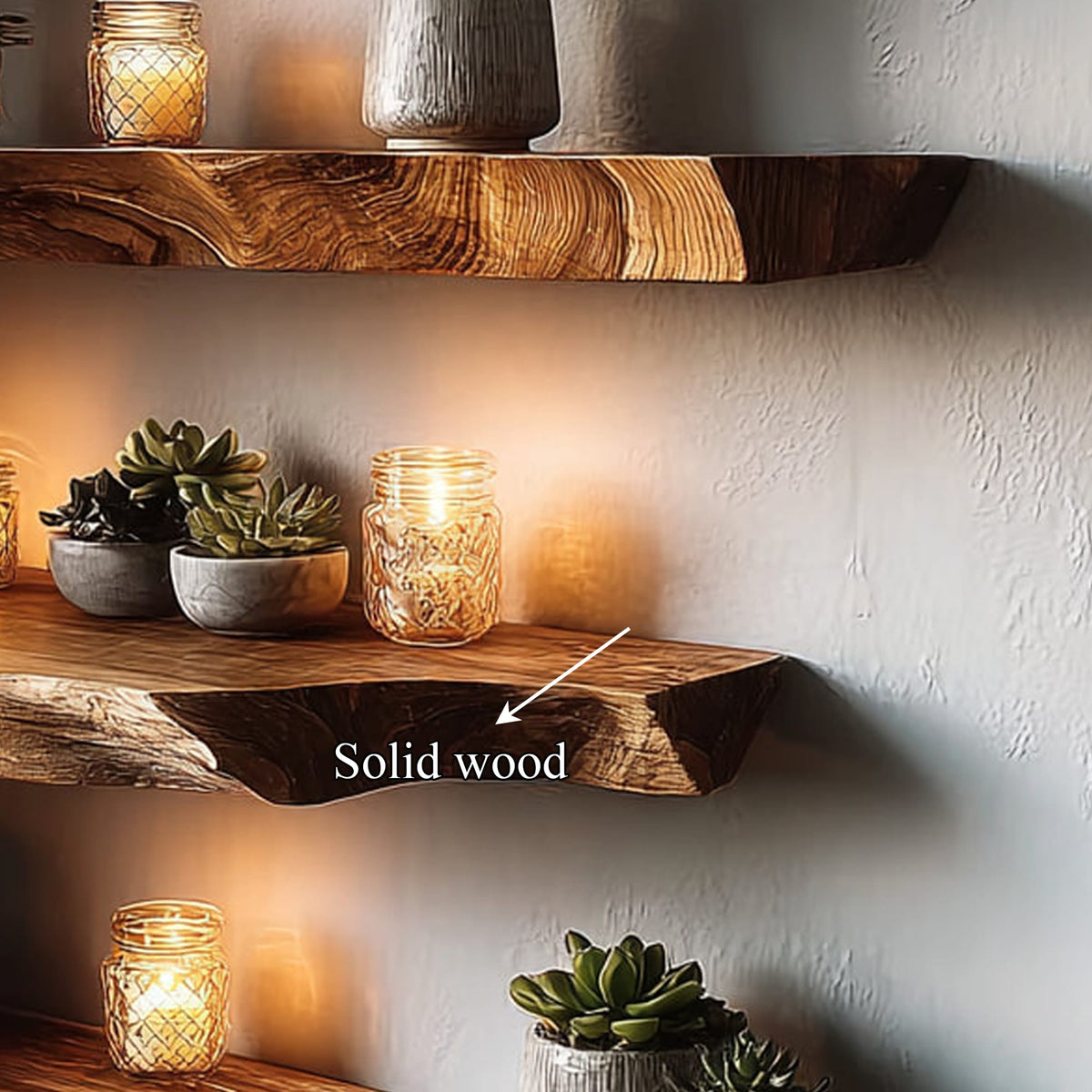 Floating Live Edge Display Bookshelf