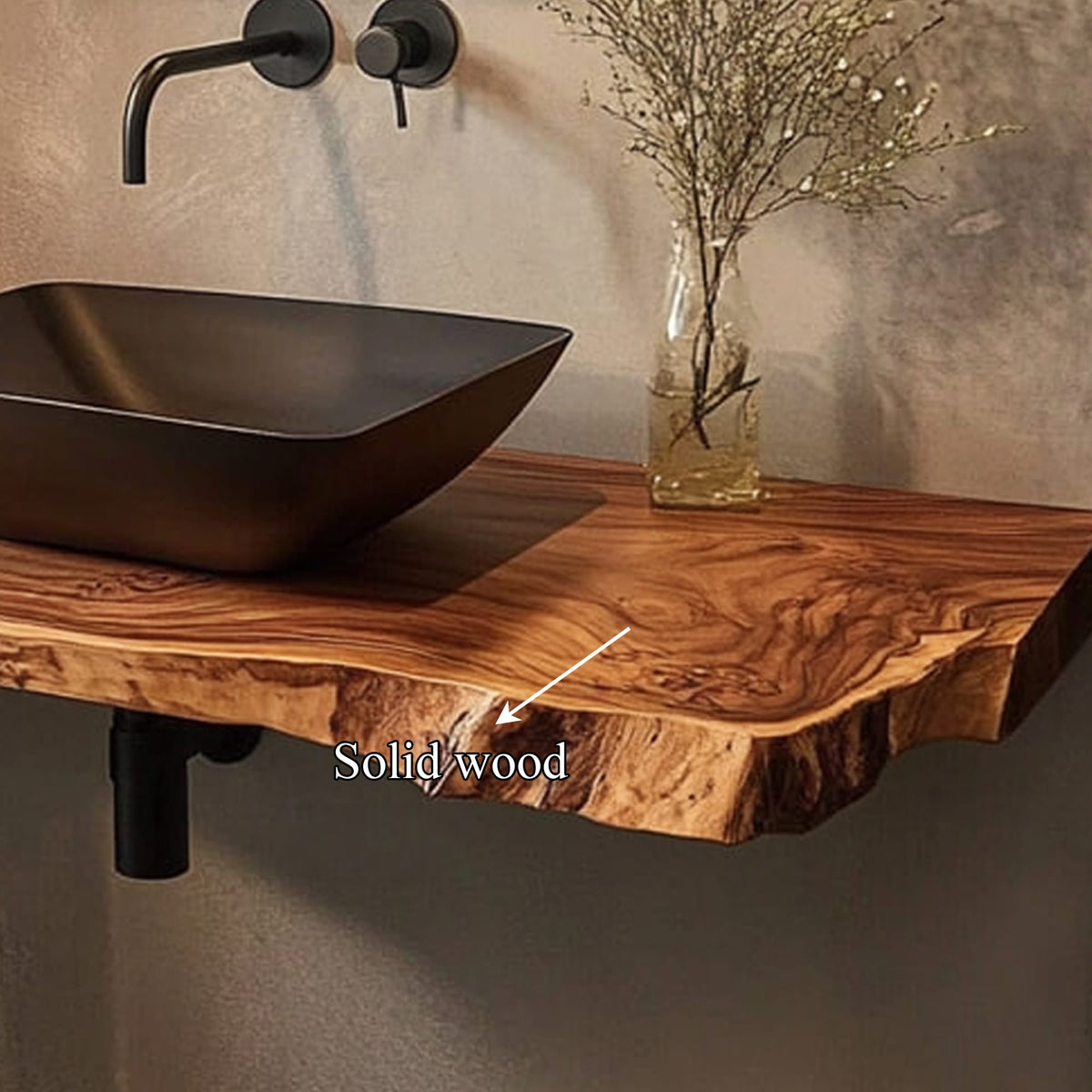 Rustic Bathroom Vanity Shelf Bathroom Design, solid wood, built to order