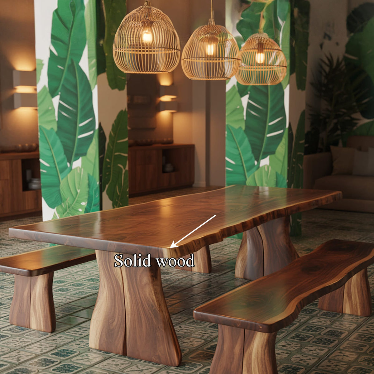 Live Edge Finish Dining Table