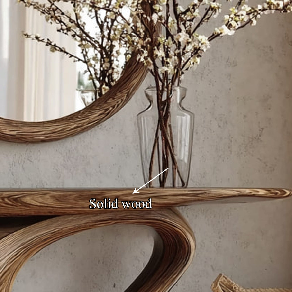 Mid Century Organic Sofa Console Table