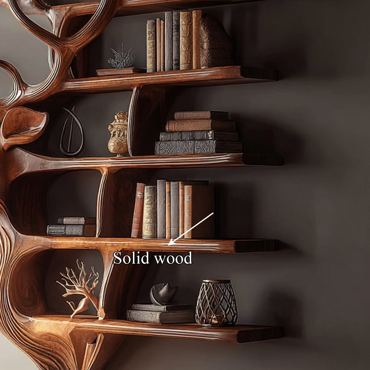 Deer Mounted Bookshelf